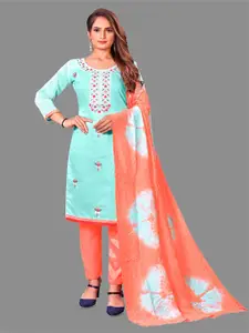 APNISHA Floral Embroidered Unstitched Dress Material