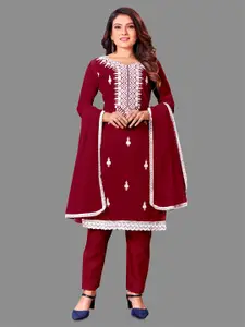 APNISHA Ethnic Motifs Embroidered Unstitched Dress Material