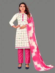 APNISHA Checked Pure Cotton Unstitched Dress Material