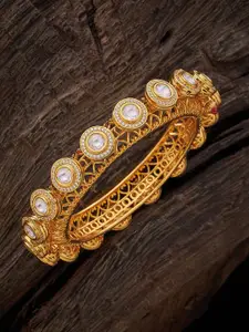 Kushal's Fashion Jewellery Gold-Plated Kundan-Studded Bangles