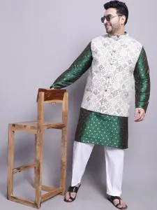 SOJANYA PLUS Woven Design Kurta With Pyjamas & Nehru Jacket