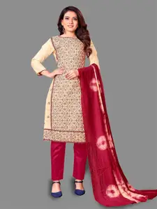 APNISHA Ethnic Motifs Embroidered Unstitched Dress Material