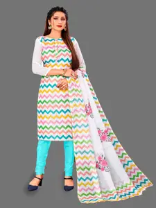 APNISHA Chevron Printed Unstitched Dress Material