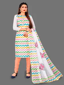 APNISHA Chevron Printed Unstitched Dress Material