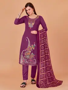 APNISHA Ethnic Motifs Printed Pure Cotton Unstitched Dress Material