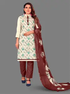 APNISHA Floral Printed Pure Cotton Unstitched Dress Material