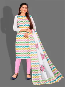 APNISHA Chevron Printed Unstitched Dress Material