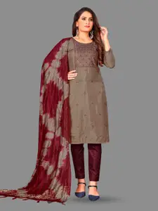 APNISHA Ethnic Motifs Embroidered Unstitched Dress Material