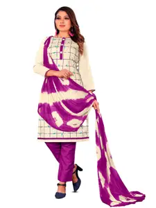 APNISHA Checked Unstitched Dress Material