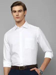 Louis Philippe Self Design Spread Collar Pure Cotton Slim Fit Formal Shirt