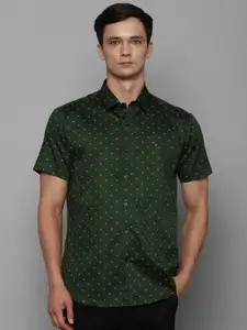 Louis Philippe Sport Slim Fit Micro Ditsy Printed Pure Cotton Casual Shirt