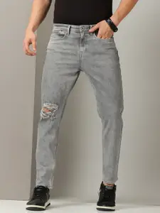 Old Grey Men Relaxed Fit Mildly Distressed Mid-Rise Heavy Fade Cotton Jeans