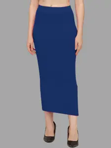 HERE&NOW Women Blue Cotton Saree Shapewear