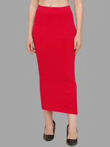 HERE&NOW Women Red Cotton Saree Shapewear