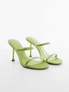 MANGO Women Embellished Stiletto Heels