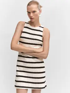 MANGO Striped Sheath Mini Dress