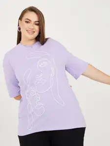 Styli Plus Size Graphic Printed Oversized Fit T-Shirt