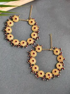 Voylla Gold Plated Stone-Studded Beaded Anklet
