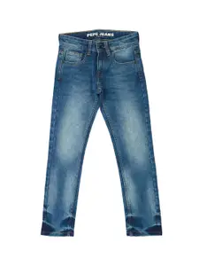 Pepe Jeans Boys Slim Fit Mid-Rise Heavy Fade Stretchable Jeans