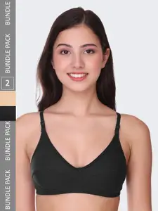 POOJA RAGENEE Pack Of 2 Non-Wired Non Padded All Day Comfort T-Shirt Bra