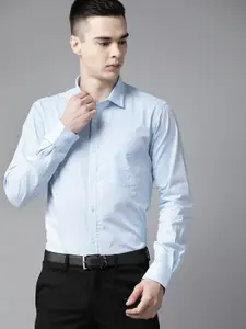 Park Avenue Pure Cotton Self-Design Slim Fit Formal Shirt