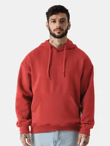 The Souled Store Red Hooded Pure Cotton Sweatshirt