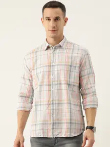 Parx Slim Fit Cotton Checked Casual Shirt