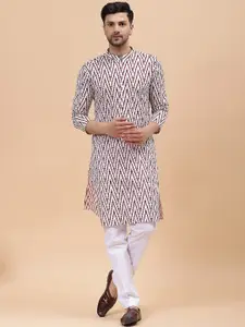 See Designs Screen Geometric Printed Pure Cotton Kurta With Pyjamas