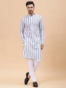 See Designs Embroidered Chikankari Mandarin Collar Pure Cotton Kurta with Pyjamas