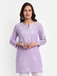 ADA Ethnic Motifs Embroidered Chikankari Pure Cotton Kurti