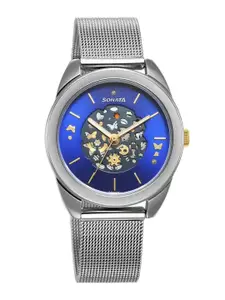 Sonata Unveil 2.0 Women Brass Dial & Stainless Steel Straps Analogue Watch 8182BM02