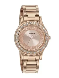 Sonata Sonata Blush it up Women Embellished Dial Bracelet Style Straps Analogue Watch
