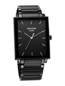 Sonata Men Stainless Steel Bracelet Style Straps Analogue Watch 7148NM01