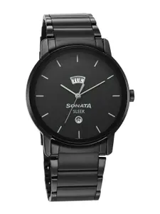 Sonata Men Dial & Stainless Steel Bracelet Style Straps Analogue Watch 7147NM01