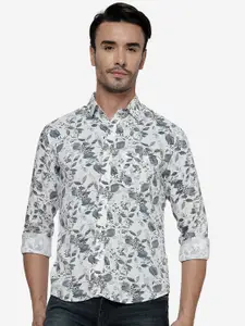 Greenfibre Slim Fit Floral Printed Pure Cotton Casual Shirt