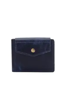 The Roadster Lifestyle Co. Men Blue Textured Leather Two Fold Wallet