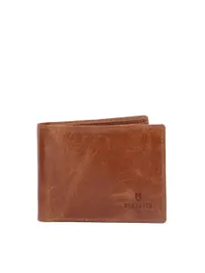Roadster Tan Men Textured Leather Two Fold Wallet