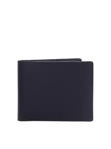 Mast & Harbour Men Black Textured Leather Two Fold Wallet