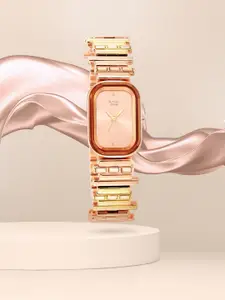 Titan Women Brass Dial & Stainless Steel Bracelet Style Straps Analogue Watch NR95154KM01