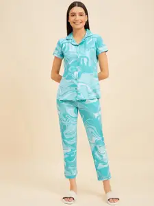 Sweet Dreams Women Abstract Printed Night suit