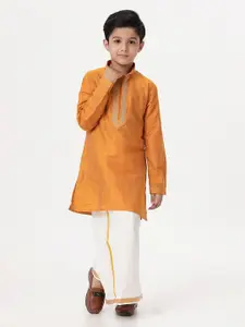 Ramraj Boys Embellished Kurta With Veshti