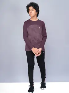 Technosport Boys Abstract Printed Antimicrobial Slim Fit Sports T-shirt