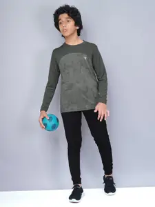 Technosport Boys Abstract Printed Antimicrobial Slim Fit Sports T-shirt