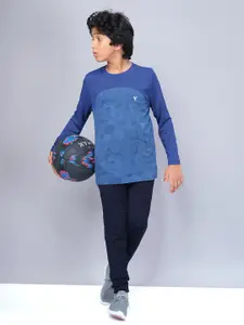 Technosport Boys Abstract Printed Antimicrobial Slim Fit Sports T-shirt