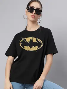Free Authority Batman-Printed Round Neck Cotton Over Sized T-shirt