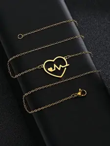 VIEN Gold-Plated Heartbeat Choker Necklace