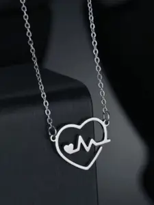 VIEN Silver-Plated Love Heart Pendants Necklace