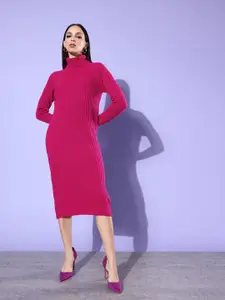 4WRD by Dressberry Turtleneck Knitted Midi Jumper Dress