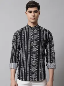 Majestic Man Geometric Printed  Pure Cotton Kurta