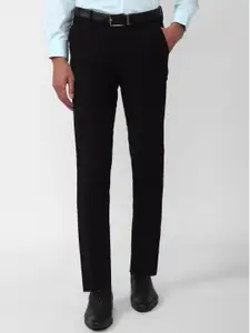 Peter England Elite Men Mid-Rise Plain Slim Fit Formal Trousers